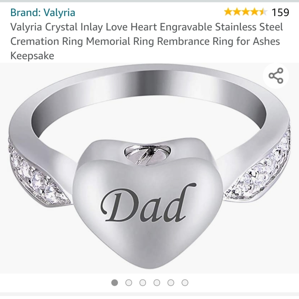 Cremation memorial ring